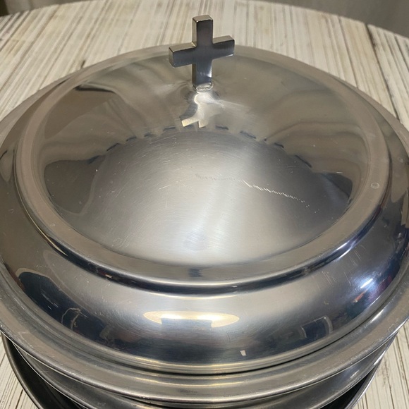 Communion Serving Tray Set Vintage Silver Tone - Picture 3 of 11